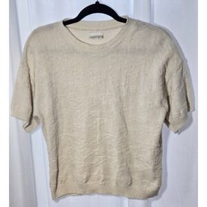 Vintage Carriage Court Cotton Textured Floral Sweater size L